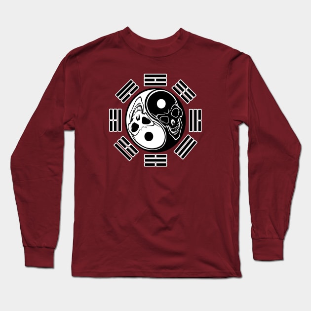 Spirits Yin Yang Skull Long Sleeve T-Shirt by Orlind